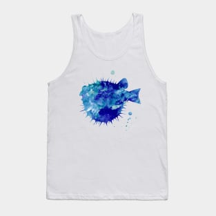 Blowfish Watercolor Painting Tank Top